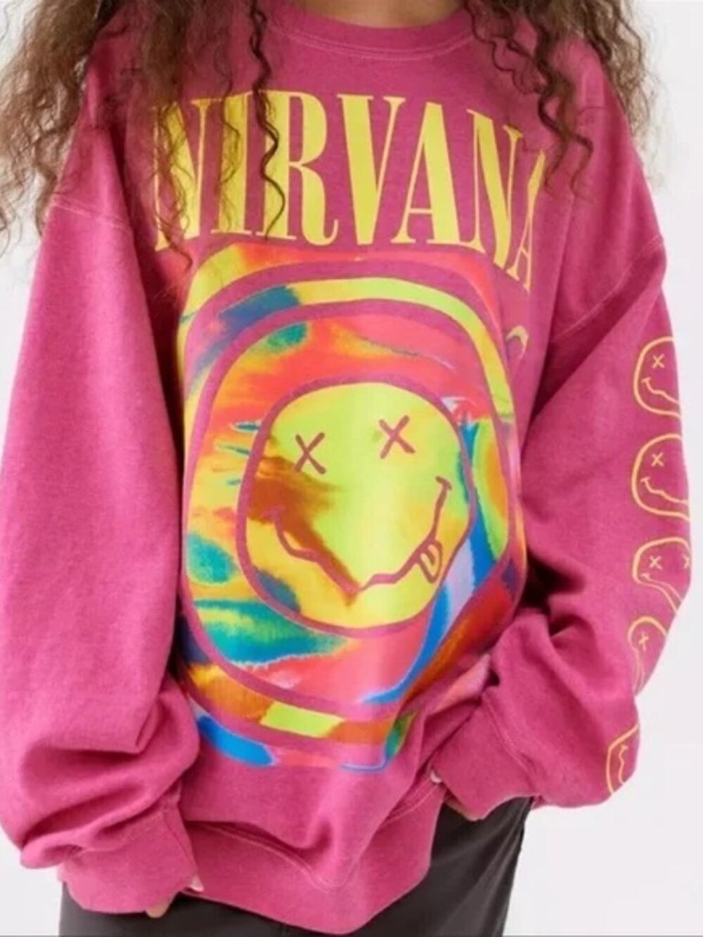 Nirvana Overdyed Sweatshirt Size M Oversized Urban Outfitters Graphic Grunge Y2K
